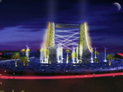 迪拜“Layers of Dubai”---沙漠太陽能、風能發電塔/Mekano