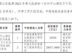 國家電投100MW風電項目候選人公示