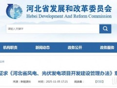 河北風、光開發管理辦法:不得違規將落戶二三級子公司等作為參與競配條件(征求意見)