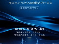 6月2日，相聚上海專場(chǎng)沙龍，聊一聊工商儲(chǔ)的新模式新風(fēng)險(xiǎn)新出路