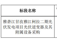 1GW!雅礱江公司光伏逆變器采購招標